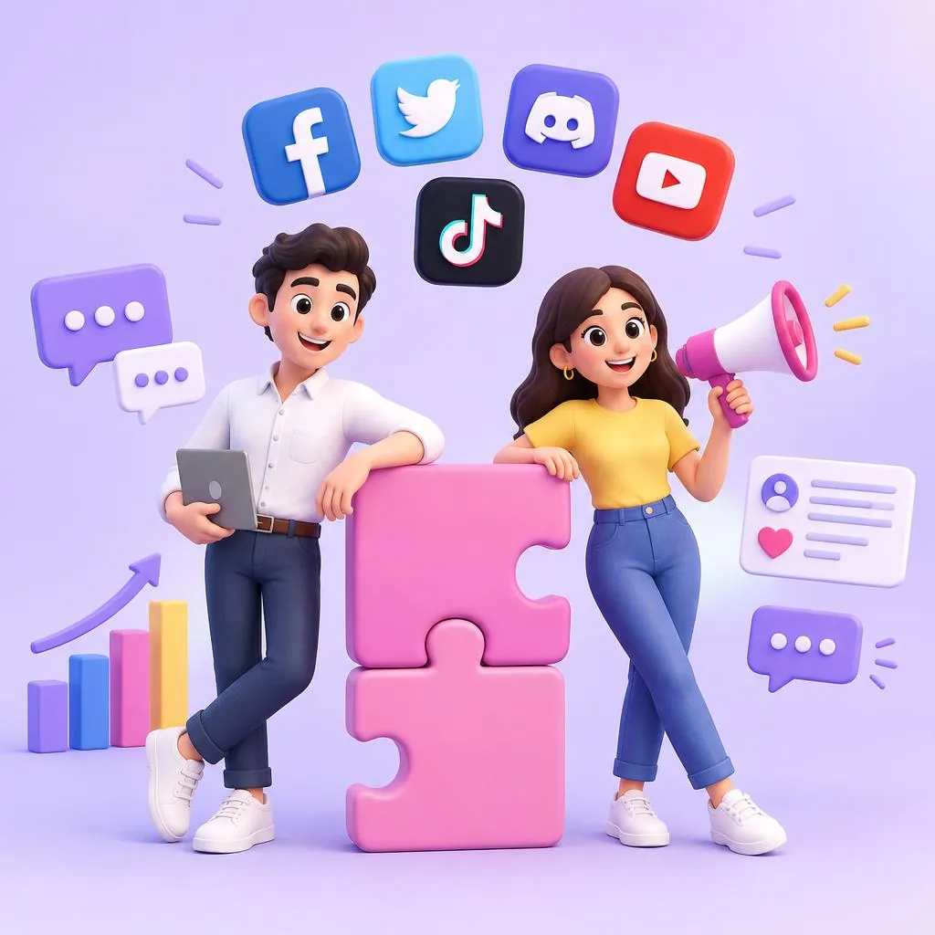 Social media marketing illustration