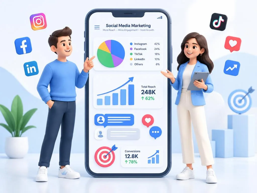 Social media analytics illustration
